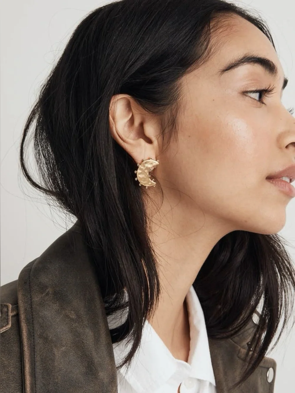 MADEWELL Celestial Crescent Moon Stud Earrings